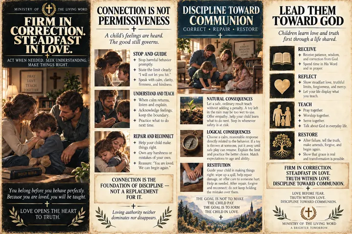 Firm in Correction, Steadfast in Love: Act when needed. Seek understanding. Make things right.